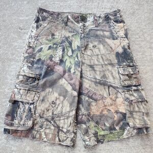 Faded Glory Camo Mossy Oak Cargo Long Shorts, Sz Mens 32